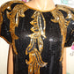 Vintage Nina Couture Black/Gold Sequins Top Size L
