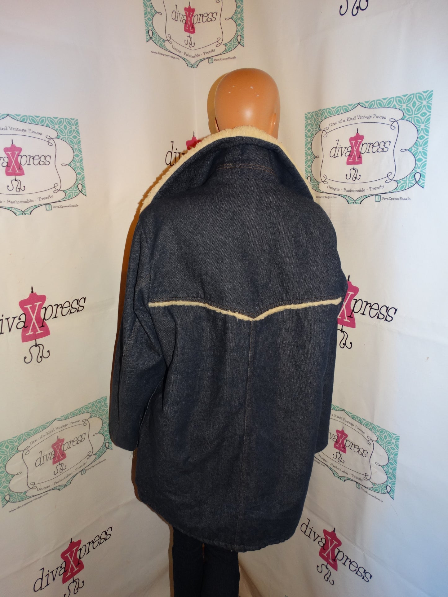 Vintage Roebuck Jean Cream Jacket Size 1x