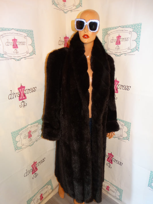 Vintage Montttery Fashions Brown Faux Fur Coat Size 1x