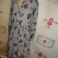 Vintage Jerry Lurie Gray/Black Letter Dress Size L