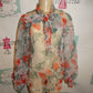 White Sheer Floral Top Size M