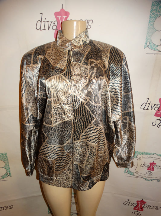 Vintage Neils Cream SNakeSkin Print Jacket Size L