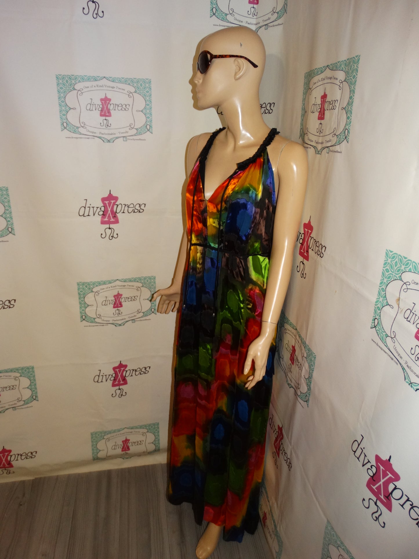 Vintage Tonus Colorful Long Dress Size 1x