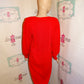 Vintage Siliver Leaf Red/Black Leaf Sweater Dress Size M-L