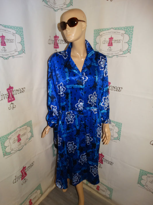 Vintage Lizzy B Royal Blue Dress Size 1x