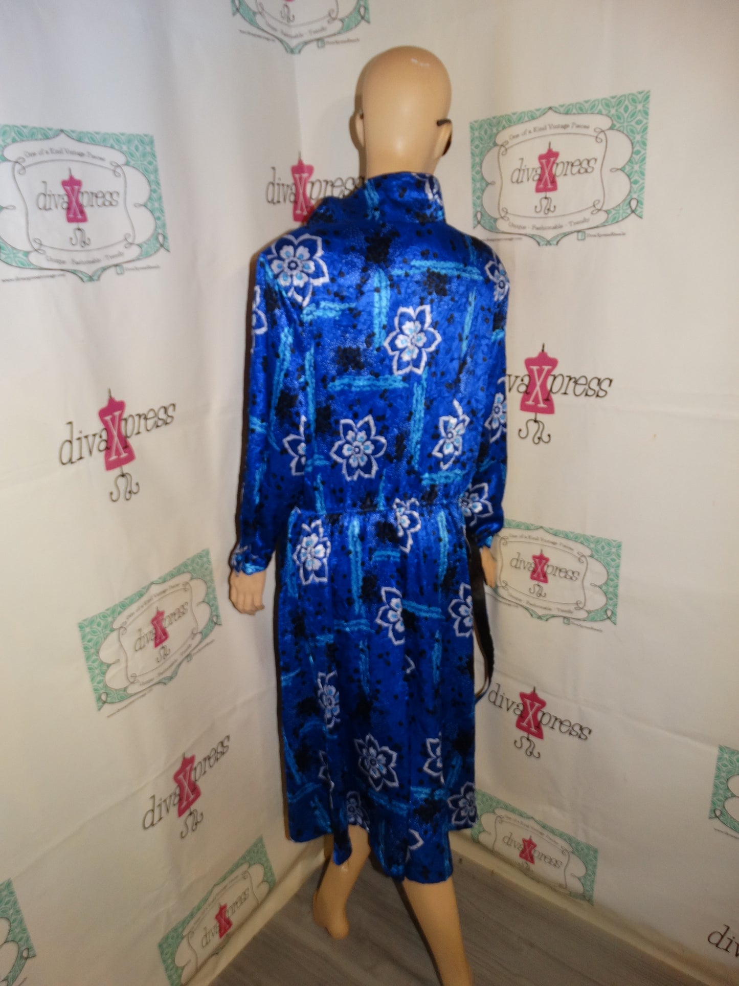 Vintage Lizzy B Royal Blue Dress Size 1x