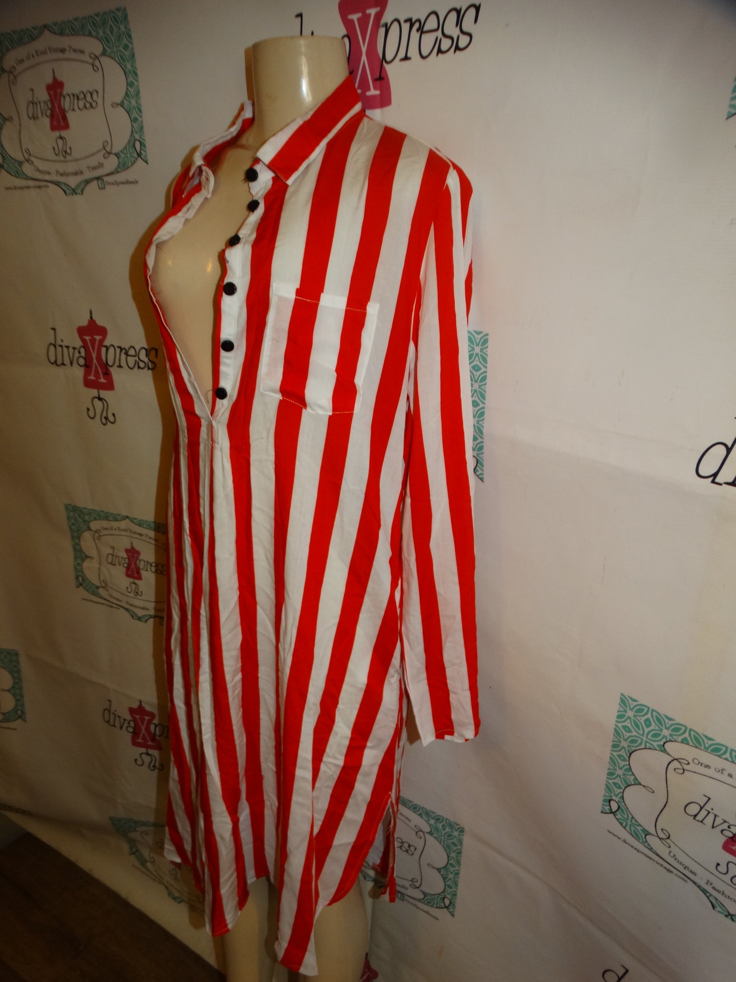 YSYM Red/White Stripe Dress Size XL