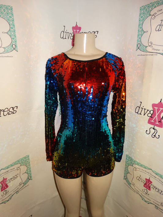 Vintage One Piece Sequins Body Suit Size S