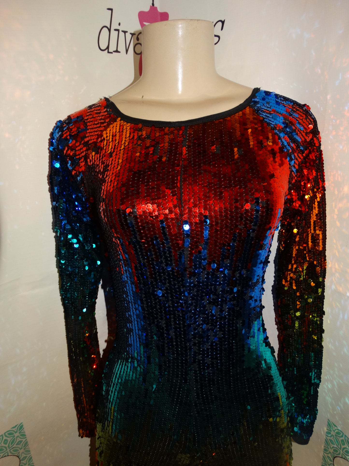 Vintage One Piece Sequins Body Suit Size S
