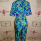 Vintage Joan Walters Blue/Purple Jumpsuit Size M