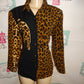 Vintage Future Designs Black Leopard Top Size M