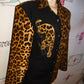 Vintage Future Designs Black Leopard Top Size M