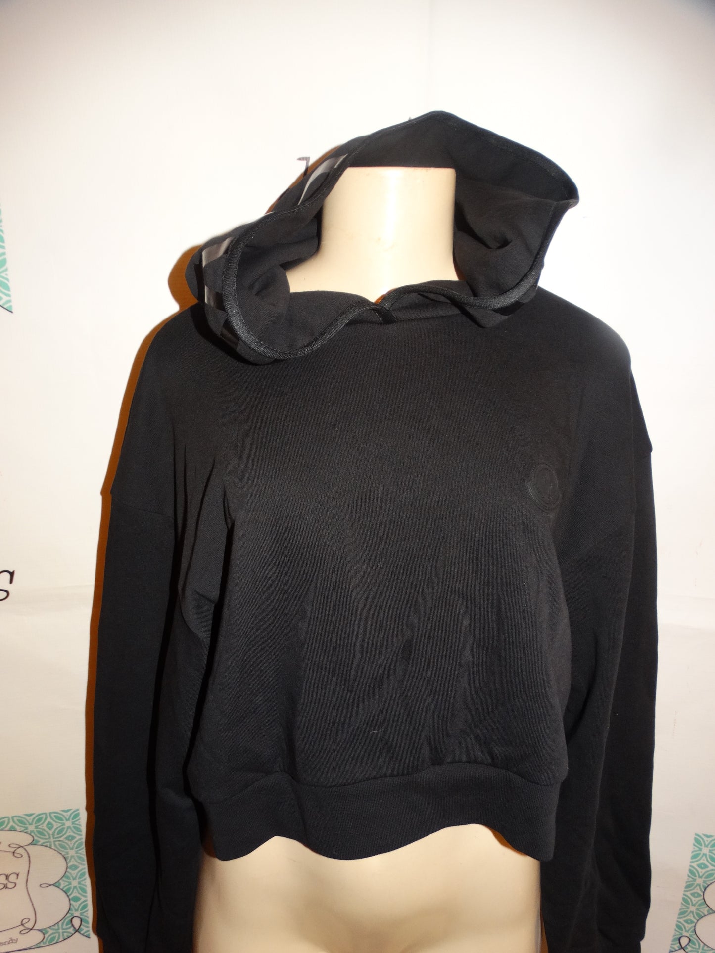 Moncler Black Half Sweat Shirt Size L