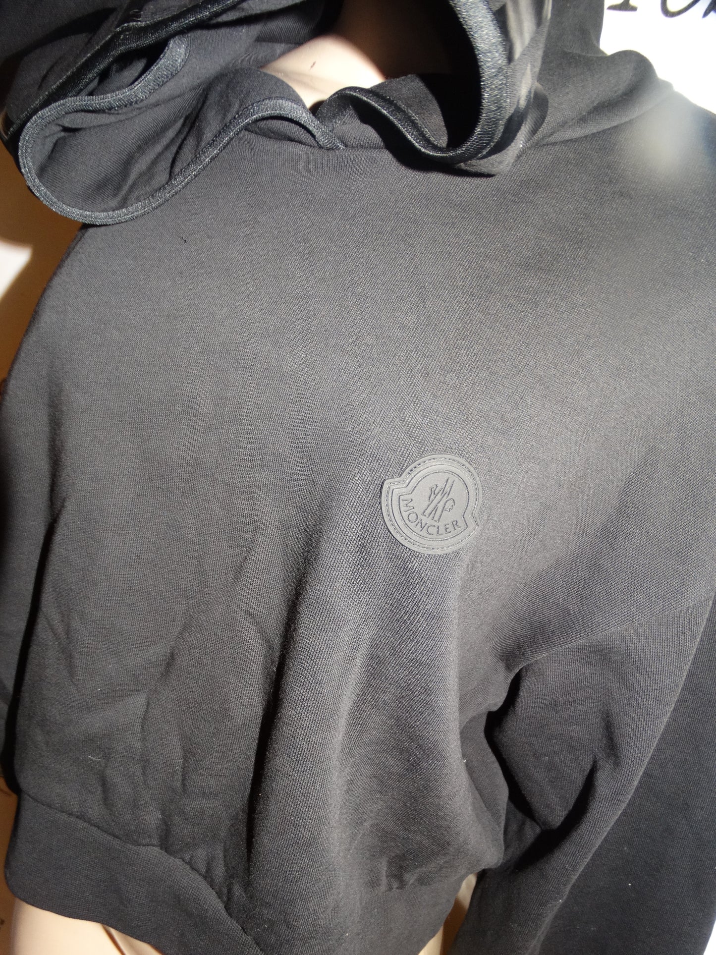 Moncler Black Half Sweat Shirt Size L