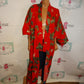 Vintage Red Asian Style Duster Size 1x