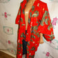Vintage Red Asian Style Duster Size 1x