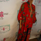 Vintage Red Asian Style Duster Size 1x