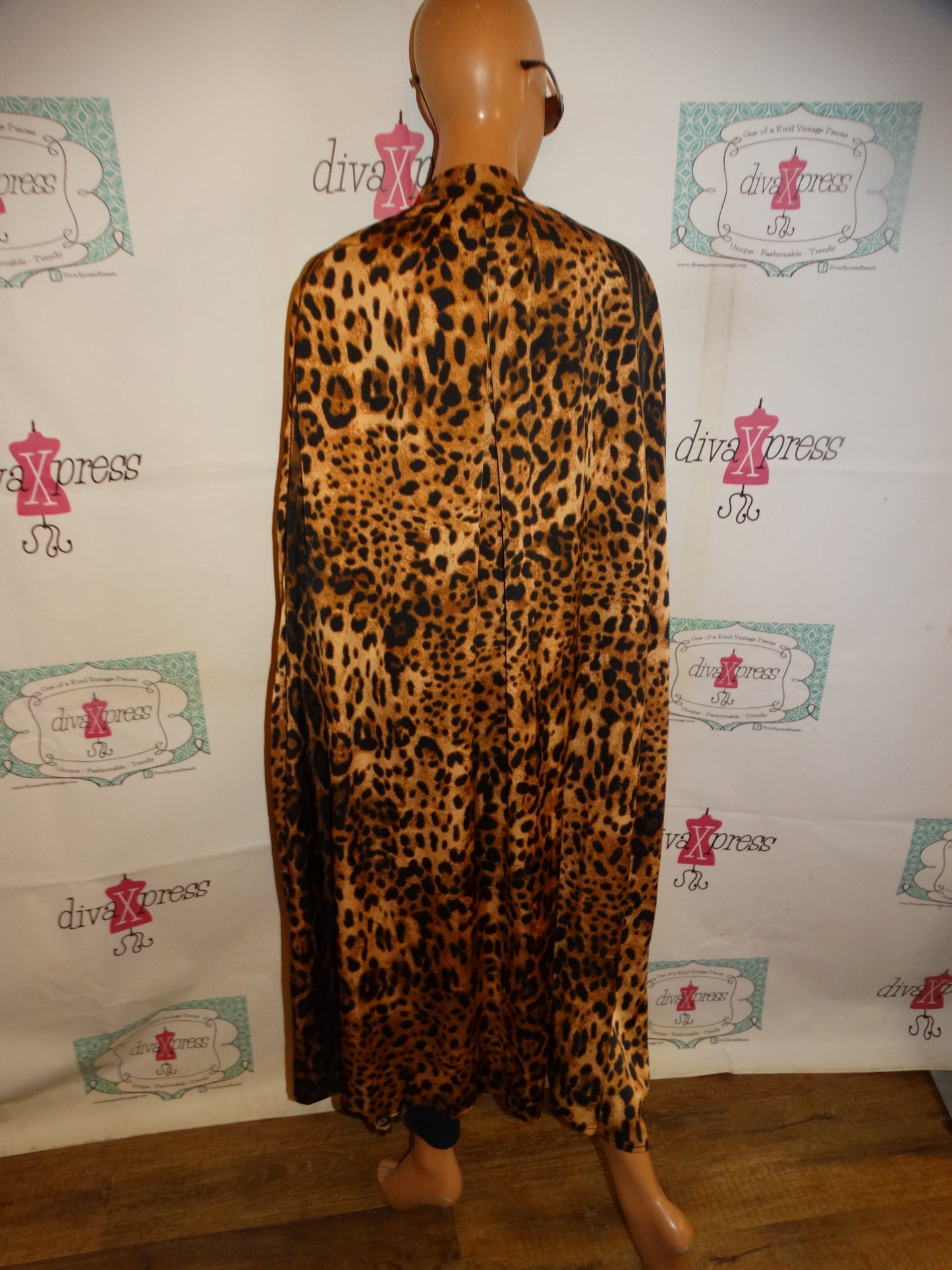 Vintage Leopard XL LOng Poncho Size 1 Size Fits All