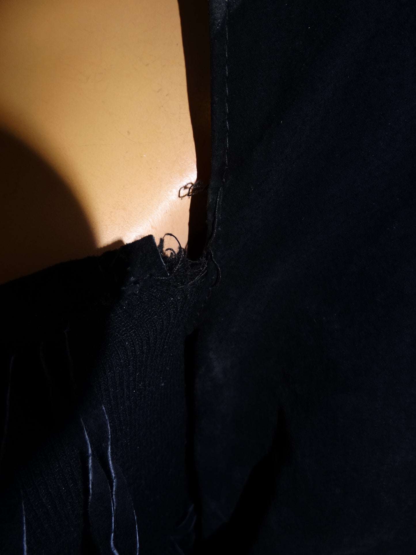 Vintage Phoenix Black Suede Shingle Dress Size S