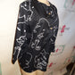 Black/White Face Top Size M