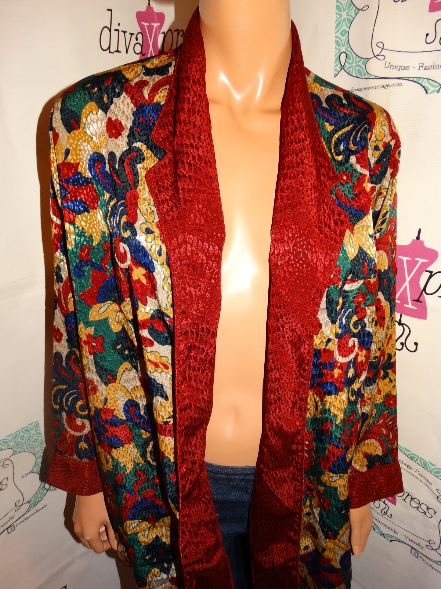 Vintage mystique Tan Burgundy Throw Size M