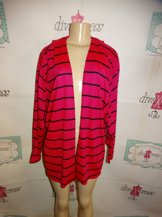 Vintage Lafrez Pink/Black Stripe Throw Size L