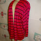 Vintage Lafrez Pink/Black Stripe Throw Size L
