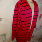 Vintage Lafrez Pink/Black Stripe Throw Size L