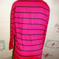 Vintage Lafrez Pink/Black Stripe Throw Size L