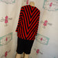 Vintage Yanageya Black/Red Stripe Sweater Style Dress Size L