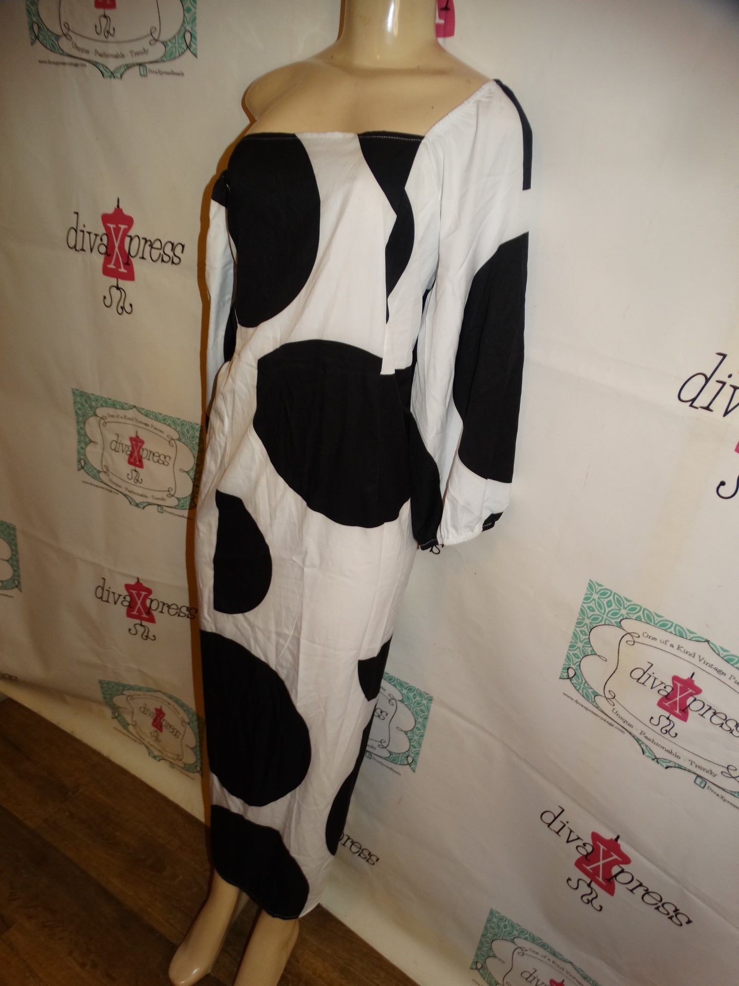 Black/White Polka Dot Dress Size 1x