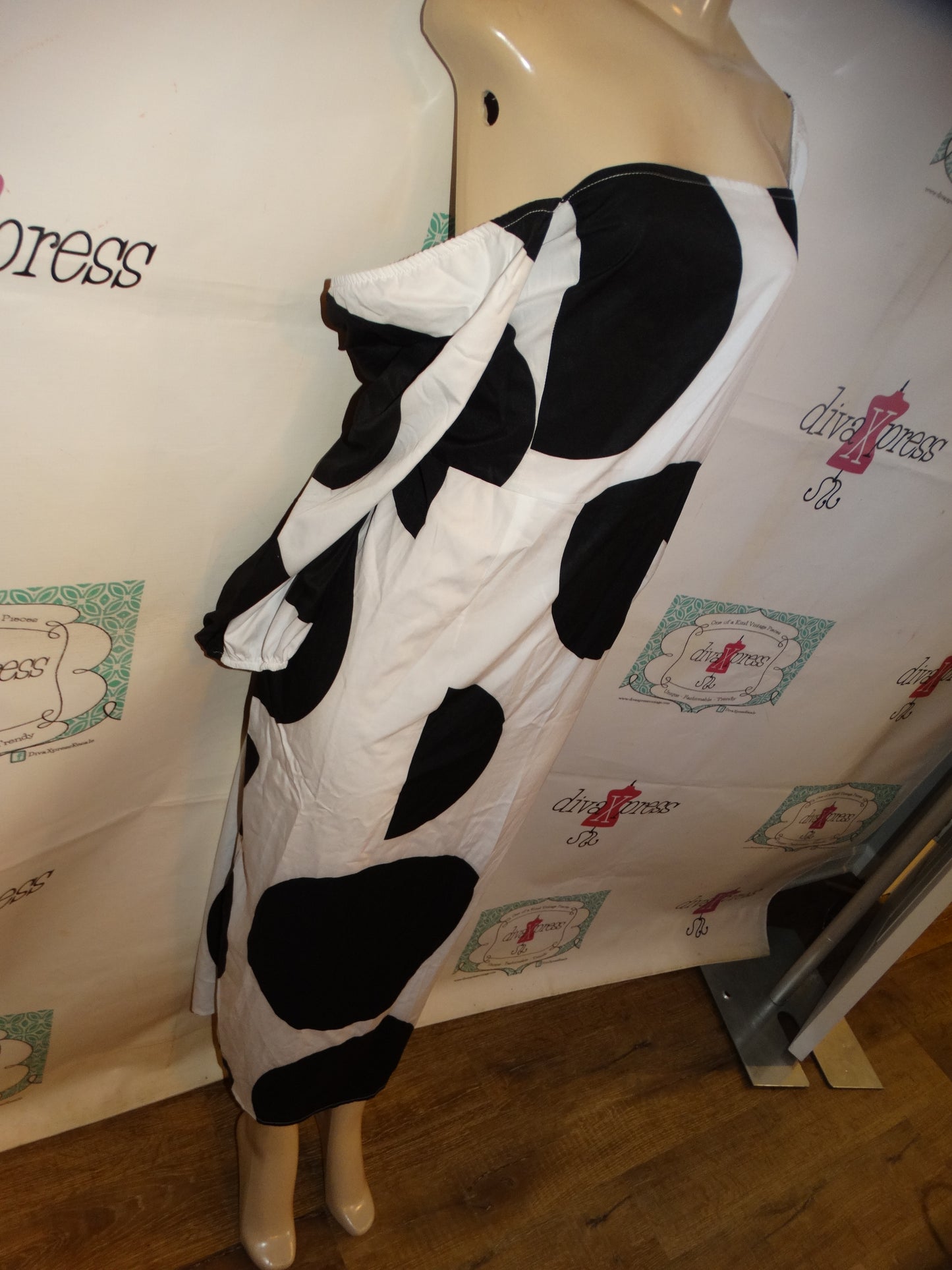 Black/White Polka Dot Dress Size 1x