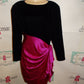 Vintage  Gillian Black/Pink Draped Dress Size M