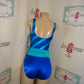 Vintage Robby Len Blue/Teal Bathing Suit Size M