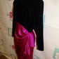 Vintage  Gillian Black/Pink Draped Dress Size M