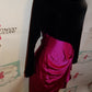 Vintage  Gillian Black/Pink Draped Dress Size M