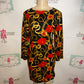 Vintage Black/Gold Red Chain Dress Size S