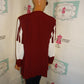 Vintage Moda Sara Burgundy/White Striped Blazer Size L