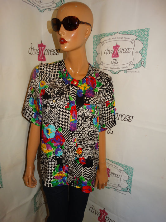 Vintage Jerri Sherman Black White Colorful Size M/L