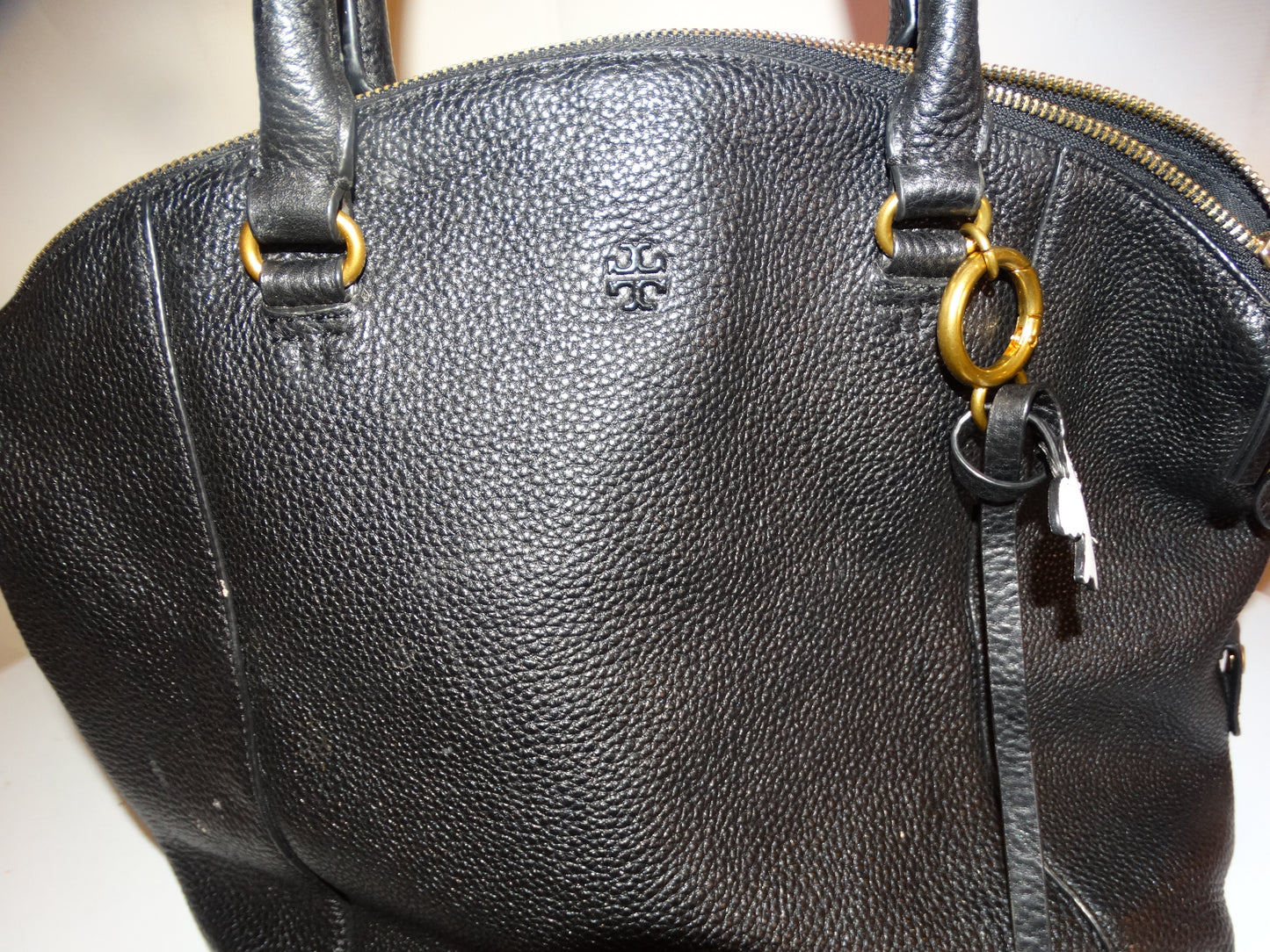 Authentic Black LEAther  Tory Burch Purse Size L