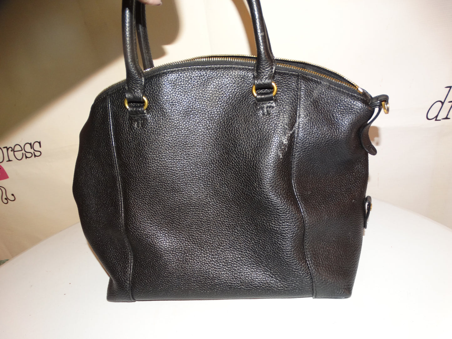 Authentic Black LEAther  Tory Burch Purse Size L