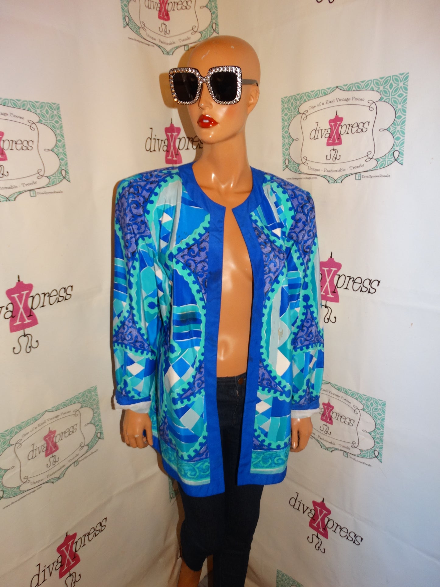 Vintage W Blue/Purple Throw Size 1x