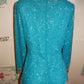 Vintage Bernadette Blue/Silver Sequins Top Size M