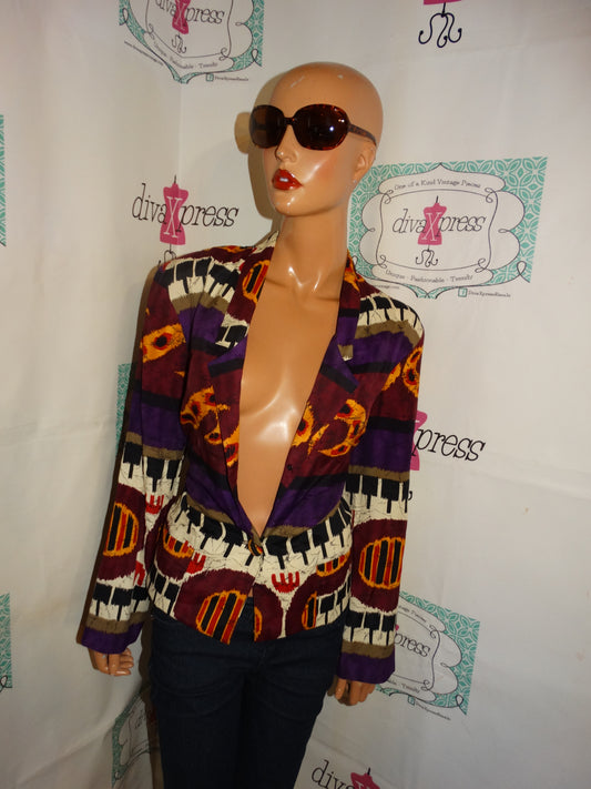 Vintage Purple  Colorful Blazer Size L