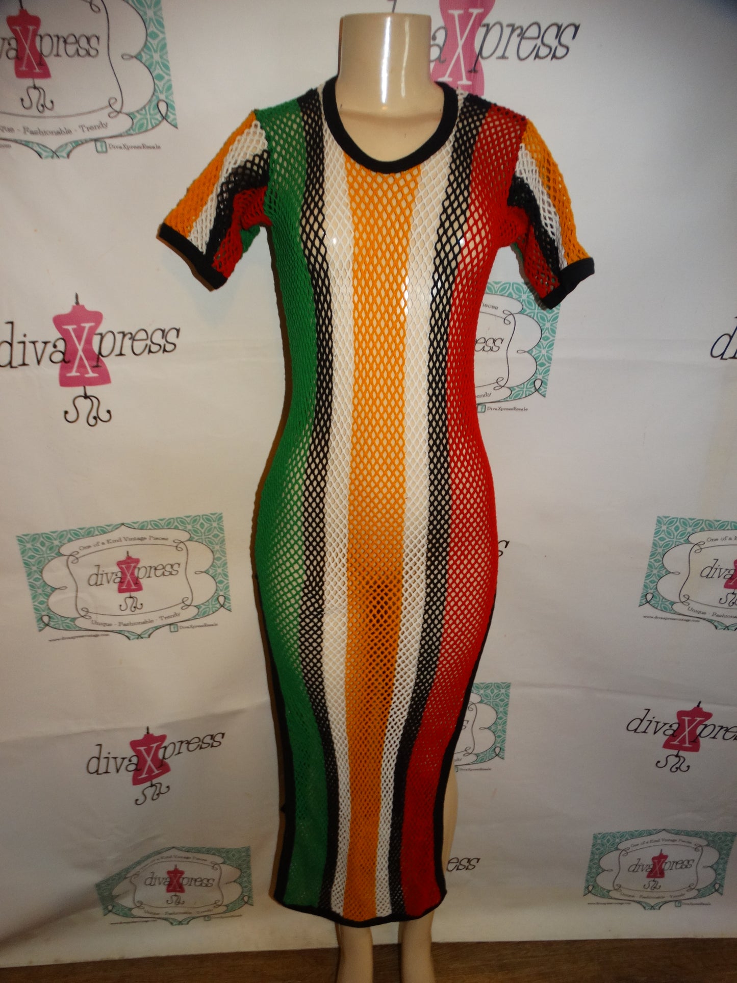 Vintage Jamaican Print Sheer Coverup Size M