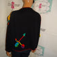 Vintage Michael Simon Black Colorful Arrow Sweater Size XL
