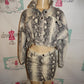 Noble U Snake Skin Print 2 Piece Skirt Set Size M