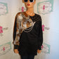 Vintage LA Dawn Back Leopard Pearl Chain Top Size 1x