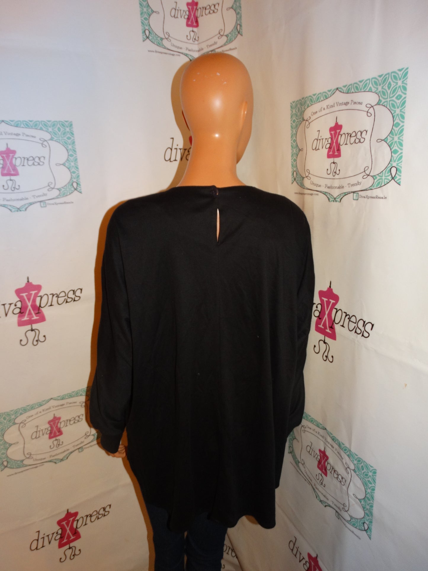 Vintage LA Dawn Back Leopard Pearl Chain Top Size 1x