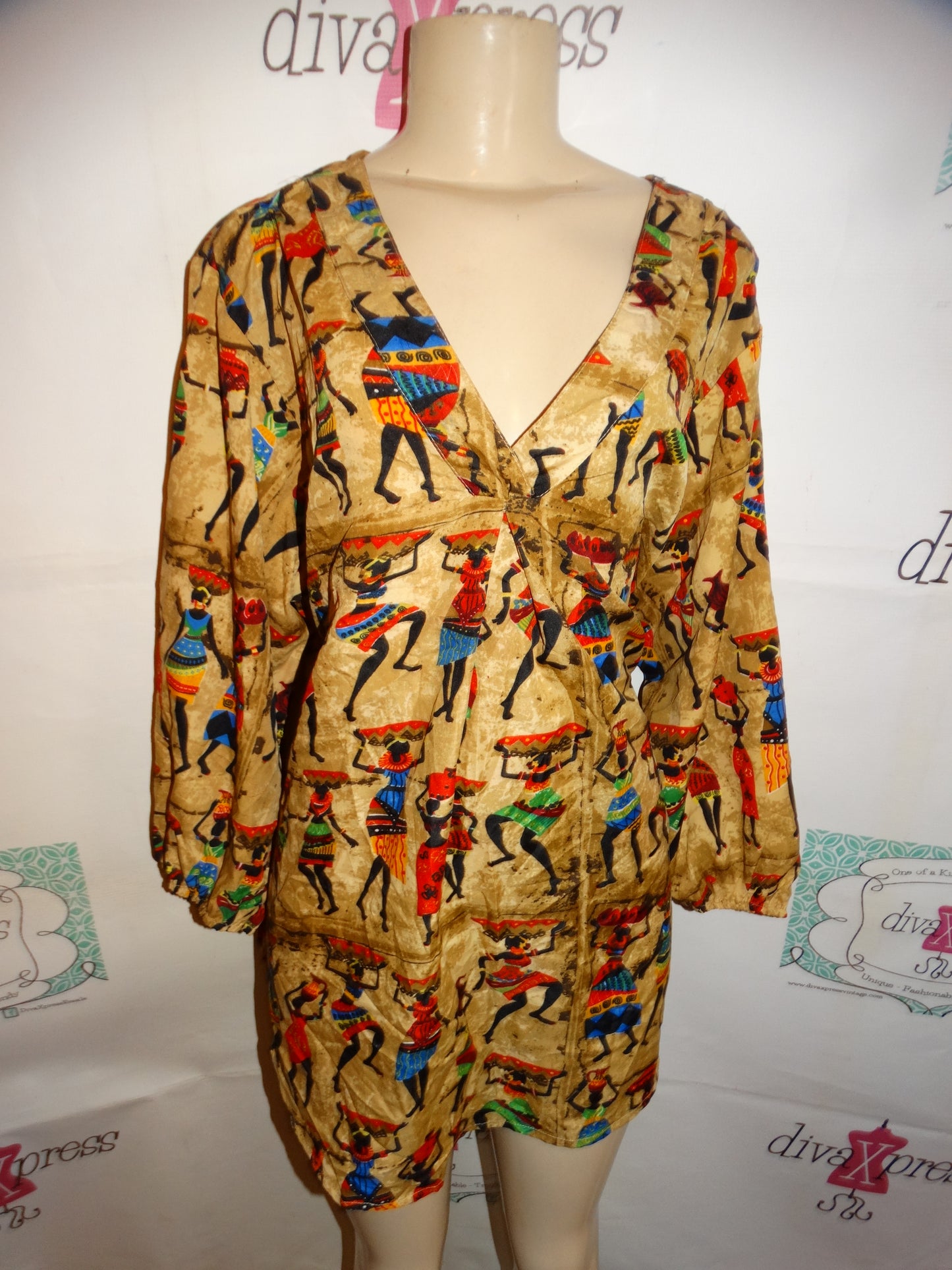 Vintage Laptoozee Gran Dancing Blouse Size 1x